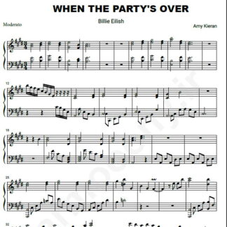 نت پیانو Billie Eilish When The Partys Over