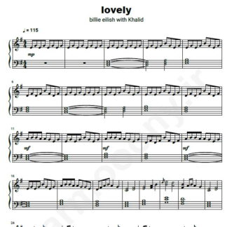 نت پیانو Billie Eilish Lovely