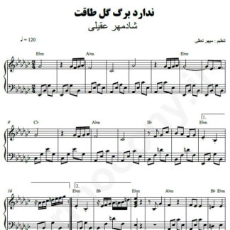 نت پیانو ندارد برگ گل طاقت شادمهر عقیلی
