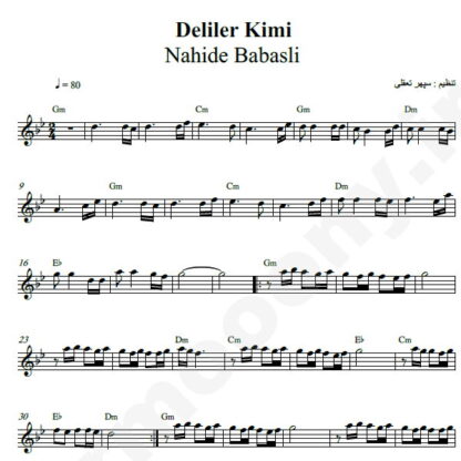 نت کیبورد Nahide babasli Deliler Kimi