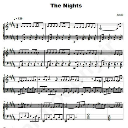 نت پیانو The Nights Avicii