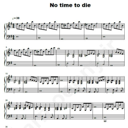 نت پیانو Billie Eilish No Time To Die