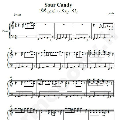 نت پیانو Sour Candy Lady Gaga BLACKPINK