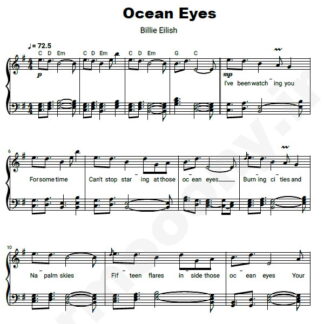نت پیانو ocean billie elish
