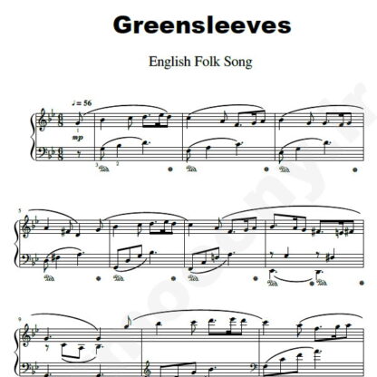 نت پیانو Greensleeves