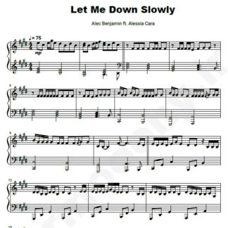 نت پیانو let me down slowly الک بنجامین