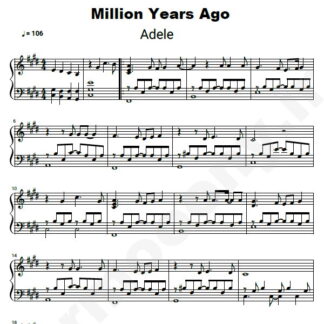 نت پیانو Million Years Ago Adele