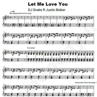نت پیانو Let Me Love You