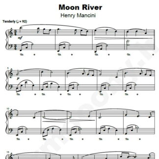 نت پیانو Moon River