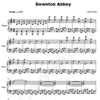 نت پیانو Downton Abbey