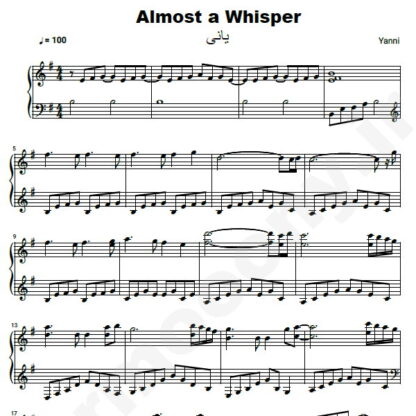 نت پيانو Almost A Whisper يانی