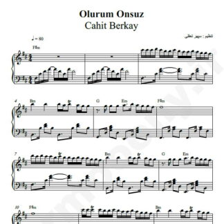 نت پیانو Olurum Onsuz