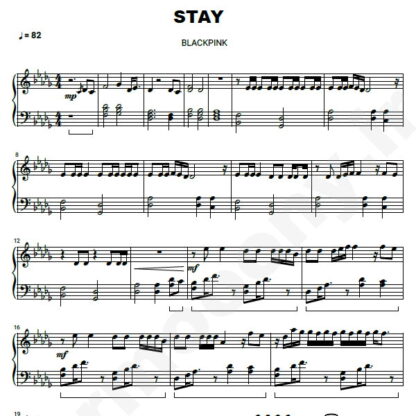 نت پیانو stay blackpink