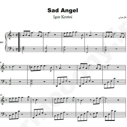 نت پیانو sad angel