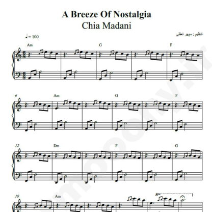 نت پیانو A Breeze Of Nostalgia chia madani