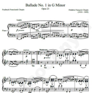 نت پیانو Ballade No. 1 Op. 23 in G Minor شوپن