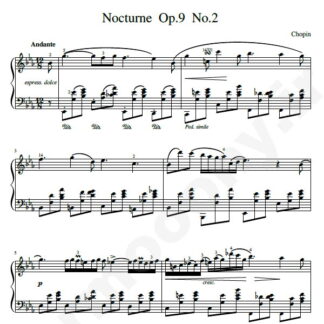 نت پیانو Nocturne Opus 9 No. 2 E Flat Major شوپن