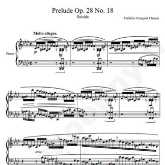 نت پیانو Prelude op.28 no.18 in F minor شوپن