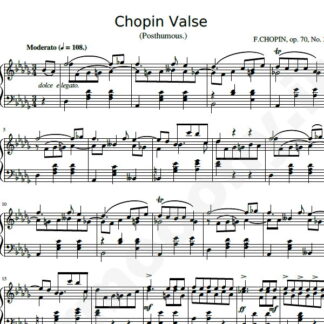 نت پیانو Chopin Waltz No.13 Op.Posth 70 No.3 in D flat major