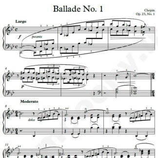 نت پیانو Ballade No.1 in G minor Op.23 شوپن