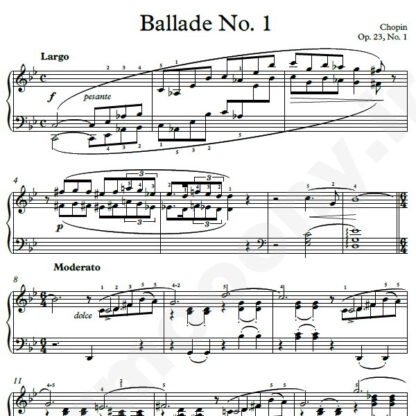 نت پیانو Ballade No.1 in G minor Op.23 شوپن