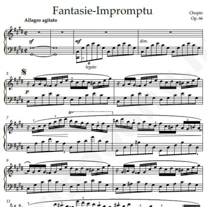 نت پیانو Chopin Fantasie Impromptu Op.66 شوپن