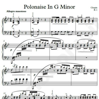 نت پیانو Chopin Polonaise In G Minor B.1 شوپن