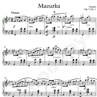 نت پیانو Chopin Mazurka Opus7 No 1