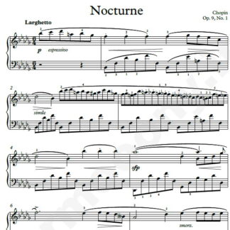 نت پیانو Chopin Nocturne No.01 Op.9 No.1 in Bb minor