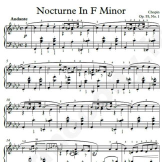 نت پیانو Chopin Nocturne No.15 Op.55 No.1 In F Minor