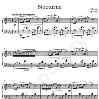 نت پیانو Chopin Nocturne No.21 Op. Posth p.2 No.8 C Minor