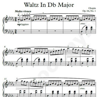 نت پیانو Chopin Waltz No.06 Op.64 No.1 In D flat major