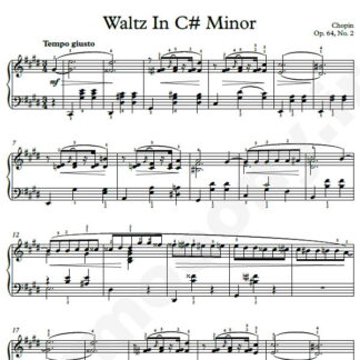 نت پیانو Chopin Waltz No.07 Op.64 No.2 In C sharp minor