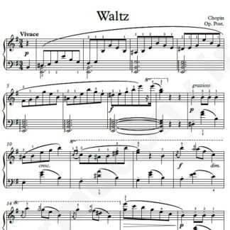 نت پیانو Chopin Waltz No.14 Op. Posth  in E minor