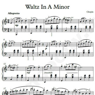 نت پیانو Chopin Waltz No.19 Op.Posth in A Minor