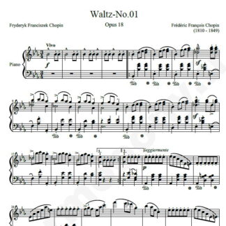 نت پیانو Chopin Waltz No.01 Op.18 in E-flat major
