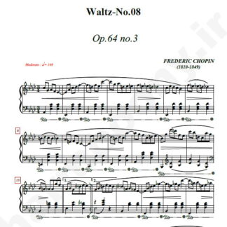 نت پیانو Chopin Waltz No.08 Op.64 No.3 In A-flat major