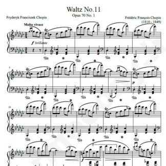 نت پیانو Chopin Waltz No.11 Op.70 No.1 In G-flat major