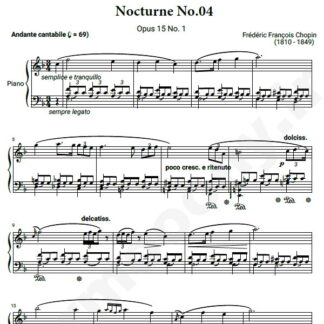 نت پیانو Chopin Nocturne No.04 Op.15 No.1 in F major