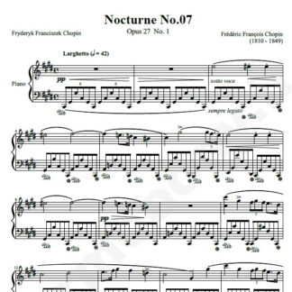 نت پیانو Chopin Nocturne No.07 Op.27 No.1 in C-Sharp Minor
