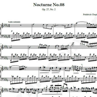 نت پیانو Chopin Nocturne No.08 Op.27 No.2 in D-Flat major