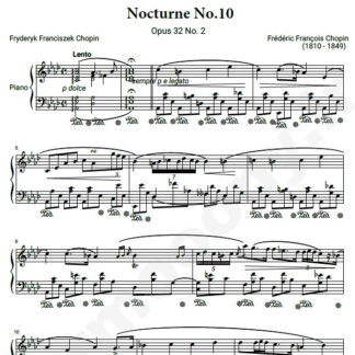 نت پیانو Chopin Nocturne No.10 Op.32 No.2 in A-Flat major