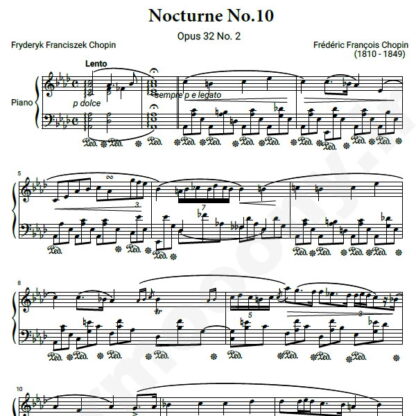 نت پیانو Chopin Nocturne No.10 Op.32 No.2 in A-Flat major