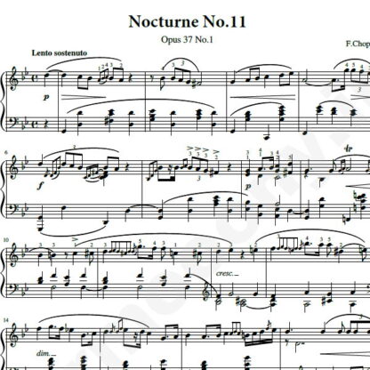 نت پیانو Chopin Nocturne No.11 Op.37 No.1 in G minor
