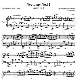 نت پیانو Chopin Nocturne No.12 Op.37 No.2 in G major