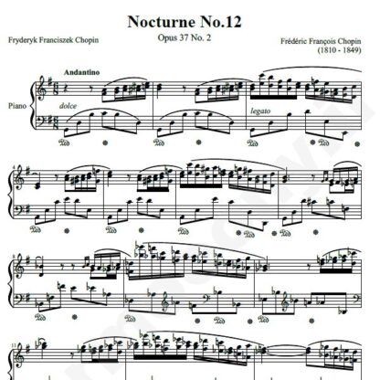 نت پیانو Chopin Nocturne No.12 Op.37 No.2 in G major