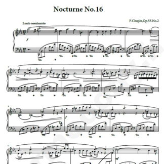 نت پیانو Chopin Nocturne No.16 Op.55 No.2 in E-flat major