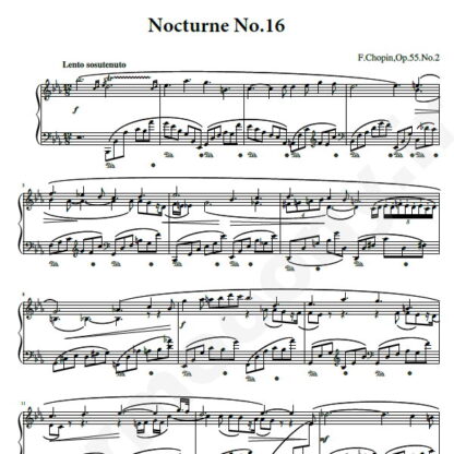 نت پیانو Chopin Nocturne No.16 Op.55 No.2 in E-flat major