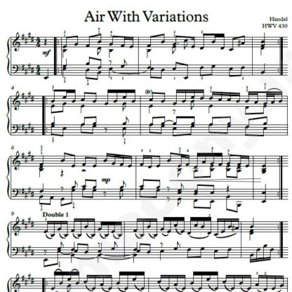 نت پیانو Air With Variations HWV-430 هندل