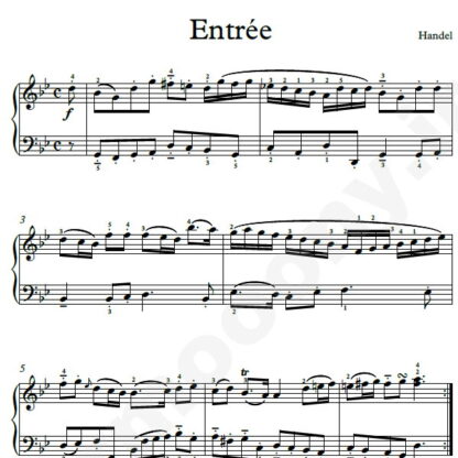 نت پیانو Entree هندل